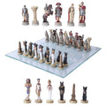 Resin Chess Pieces With Glass Board Set N545015