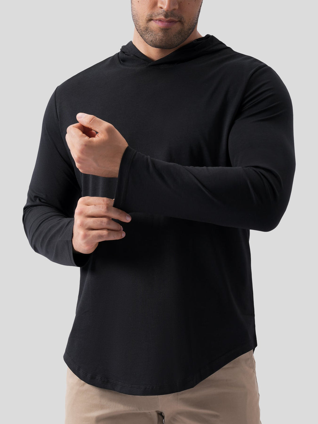StayCool Long Sleeve Hooded Drop-Cut Tee