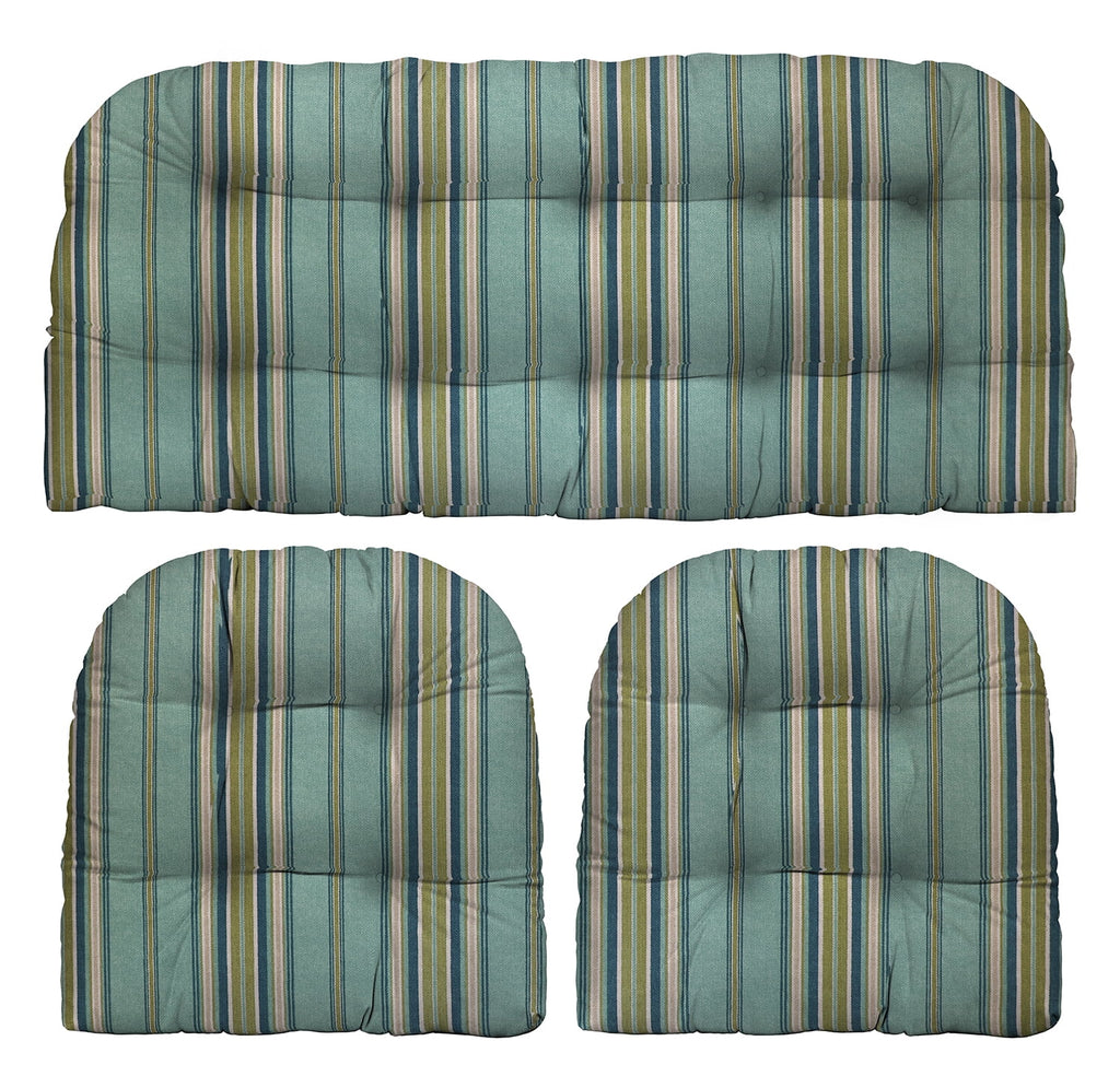 3 Piece Tufted Wicker Cushion Set V297