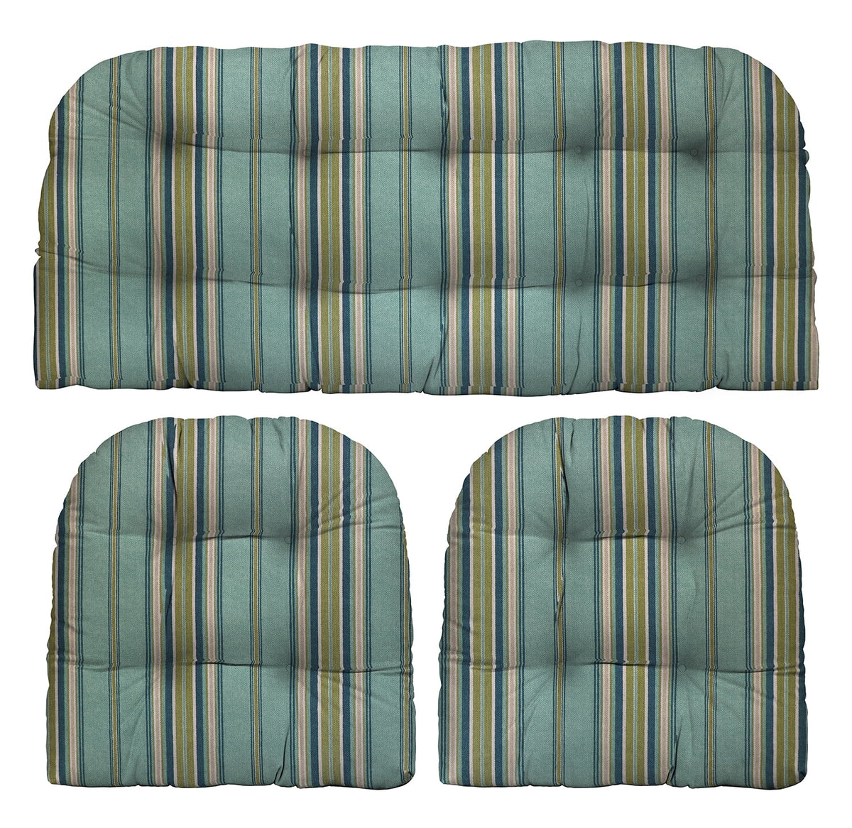 3 Piece Tufted Wicker Cushion Set V297