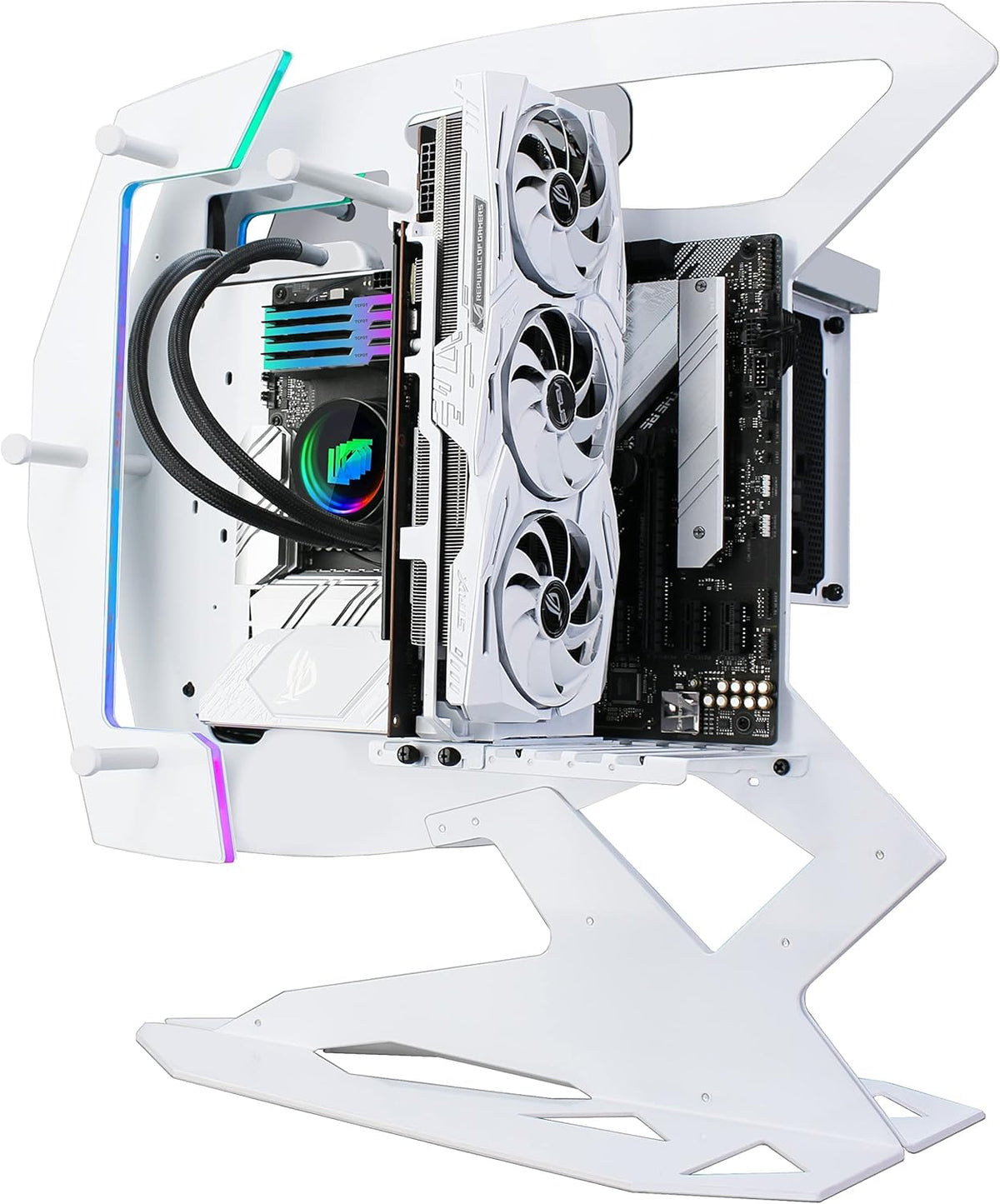 ATX Tower Tempered Glass Gaming Computer Case with 2 RGB Light Boards D952