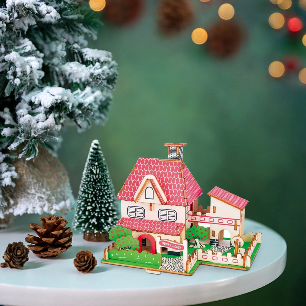 45Pcs 3D Wooden Puzzles DIY Building Model Toys E165252