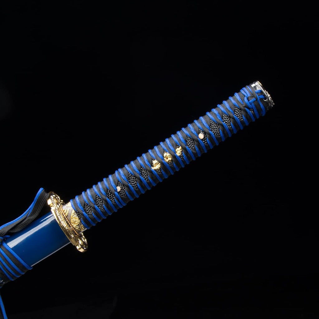 Blue Hand Forged Clay Tempered High Carbon Steel Katana B9655