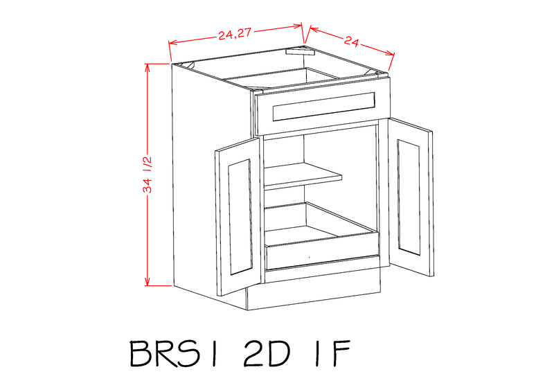 White 2 Door 1 Drawer Base Cabinet with Shelf and Rollout Shelf Q851695