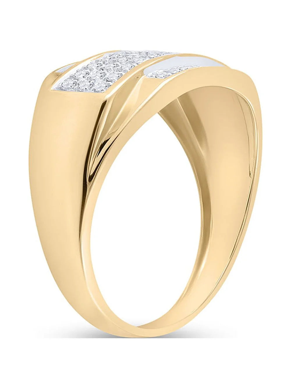 10kt Yellow Gold Mens Diamond Cluster Ring 1/3 Cttw Q432665