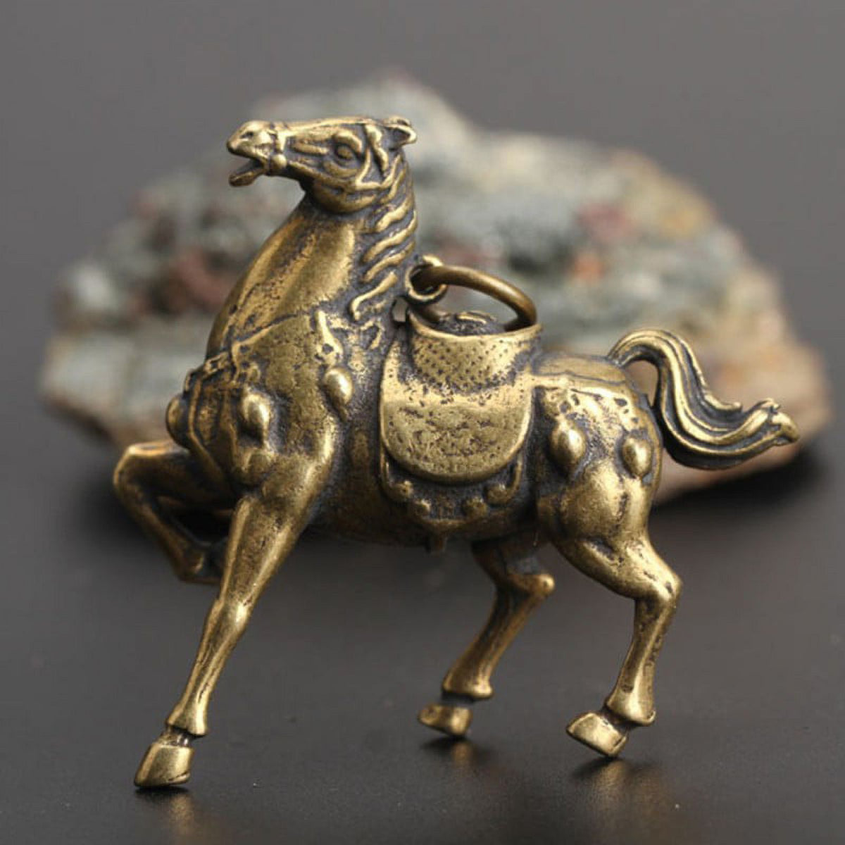 Solid Copper Race Horse Miniature Figurines Desk Decor Ornament Handmade Crafts X248411