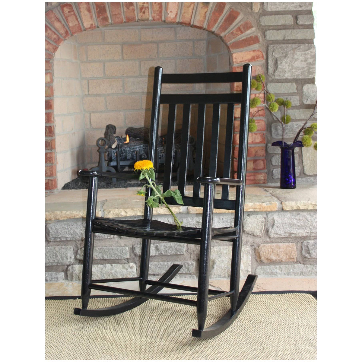 Coastal Pink Wood Rocking Chair X824