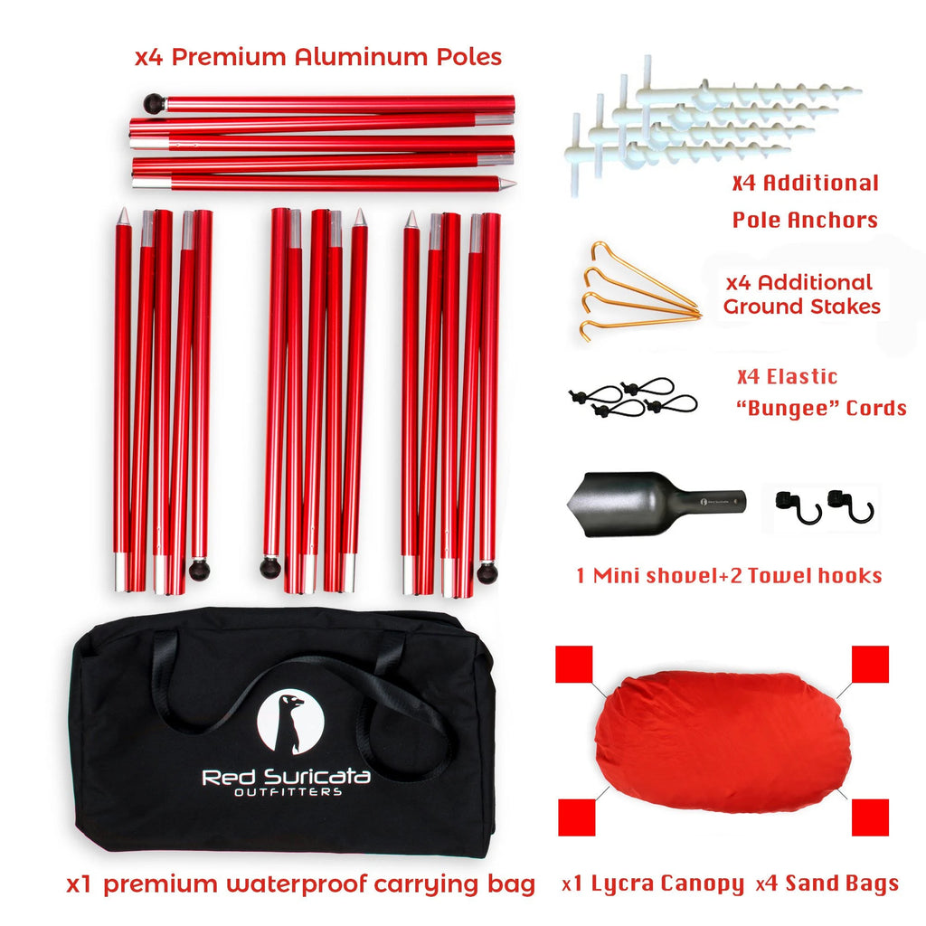 Red Large Beach Sun Shade Canopy Tent B499