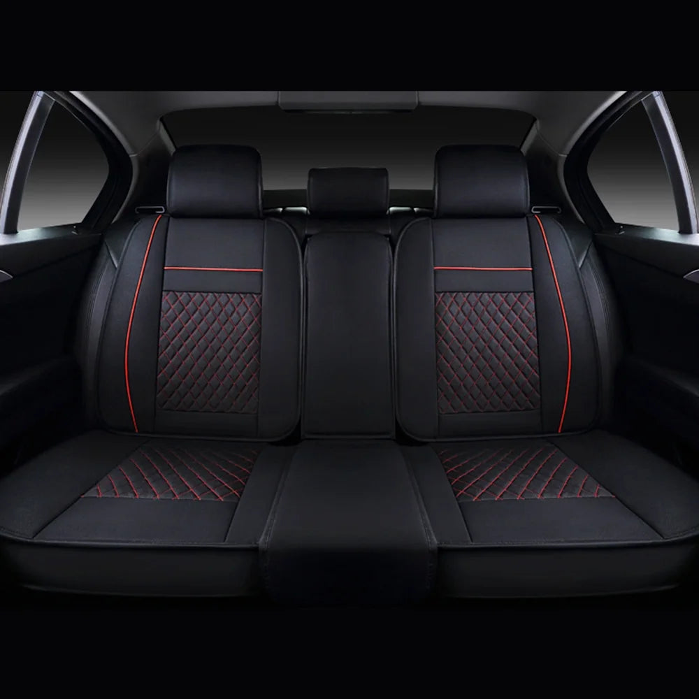 Leather Car Seat Cover Full Set Front Rear Z676
