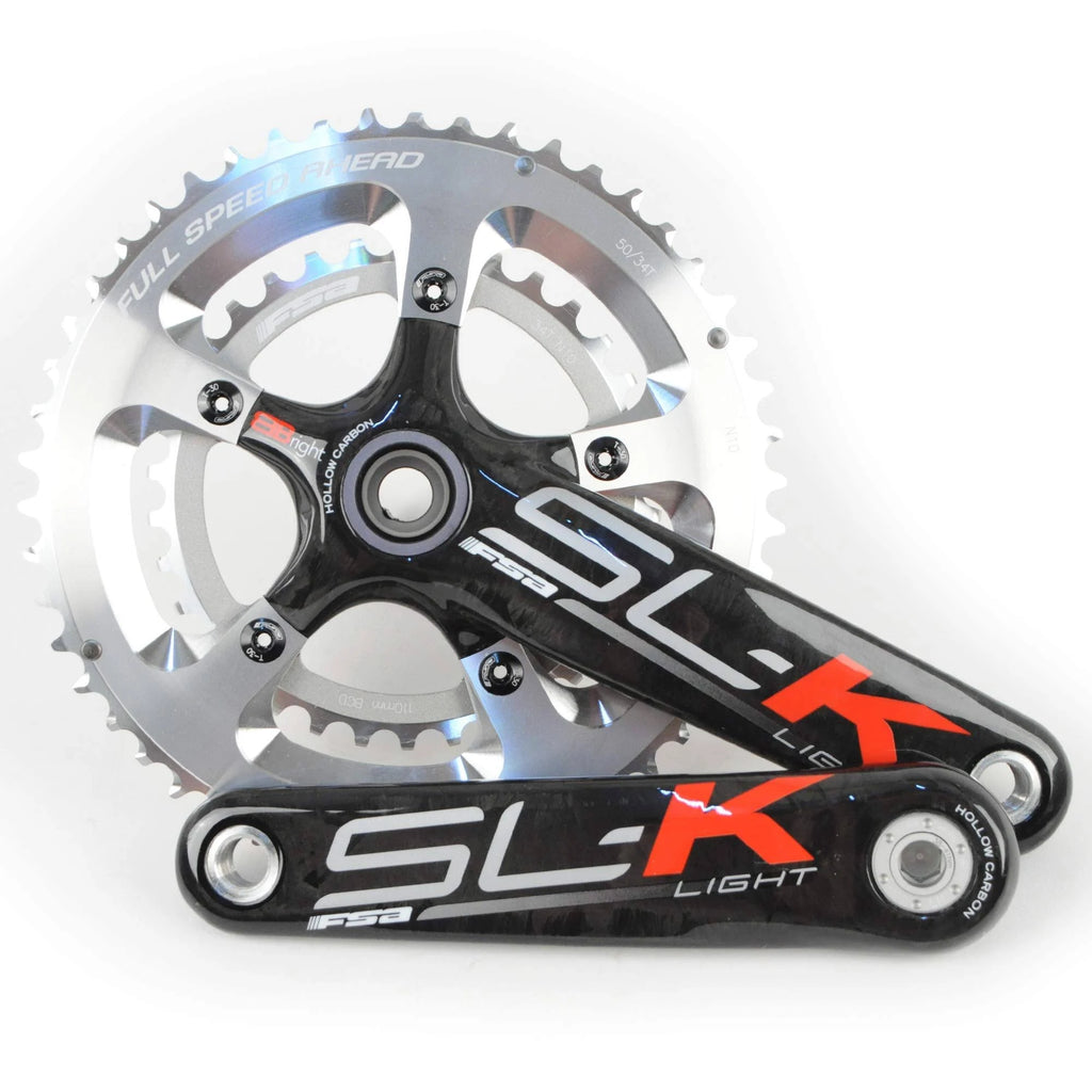 Silver Carbon Road Bike Crankset 50/34 10 Speed 175mm T91490
