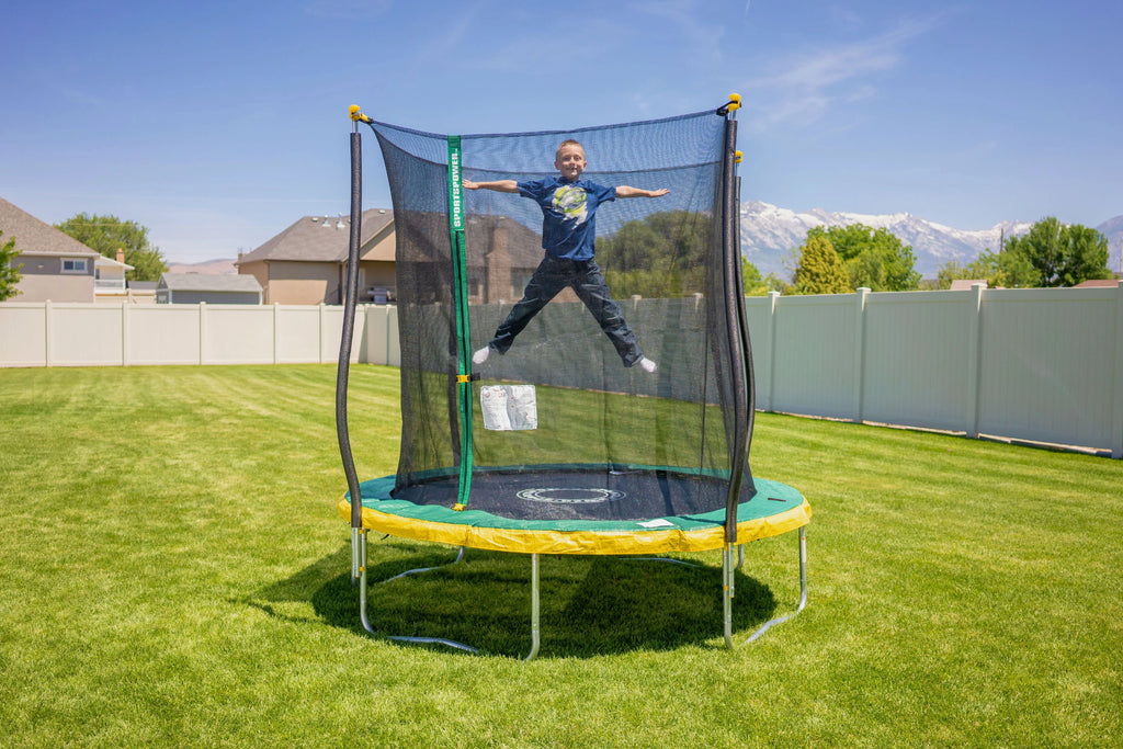 Green/Yellow Trampoline with Safety Enclosure E697