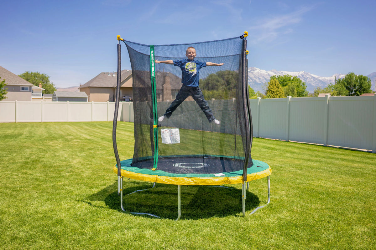 Green/Yellow Trampoline with Safety Enclosure E697