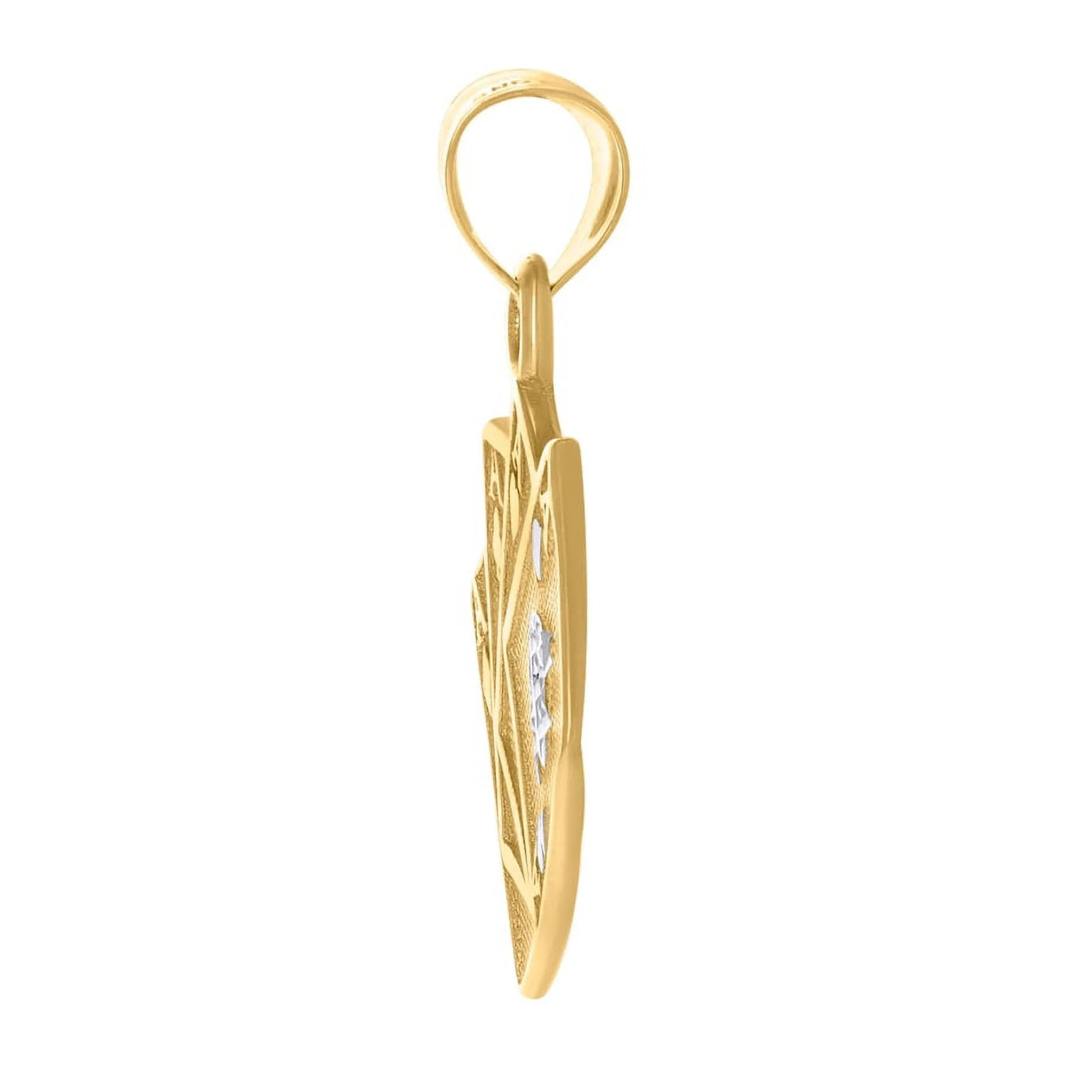 10k Two Tone Gold Mens Playing Cards Charm Pendant Necklace Z370