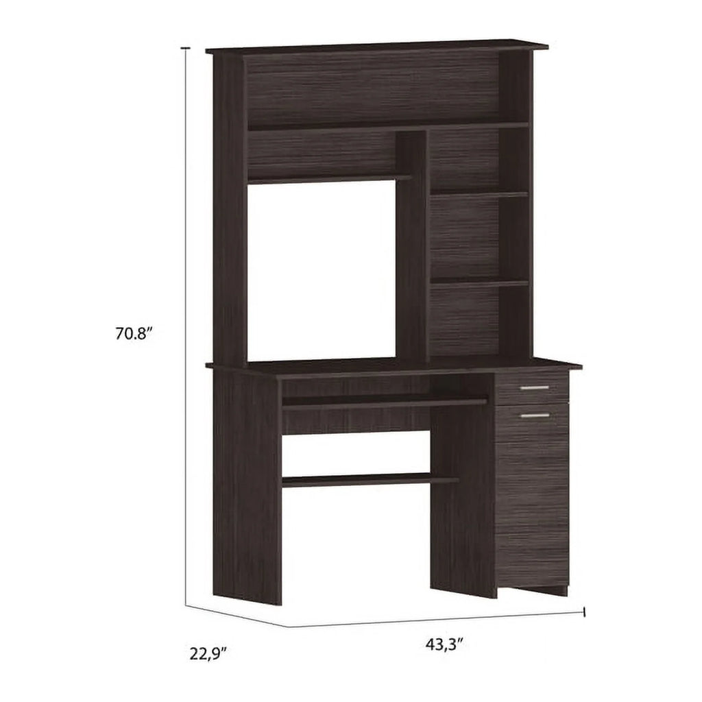Gray Engineered Wood Hutch Desk C12484