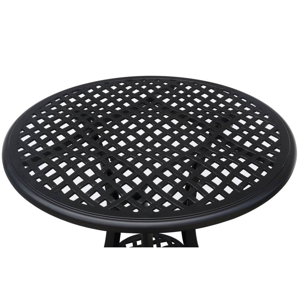 Black 3-Piece Aluminum Bistro Table Set J877339