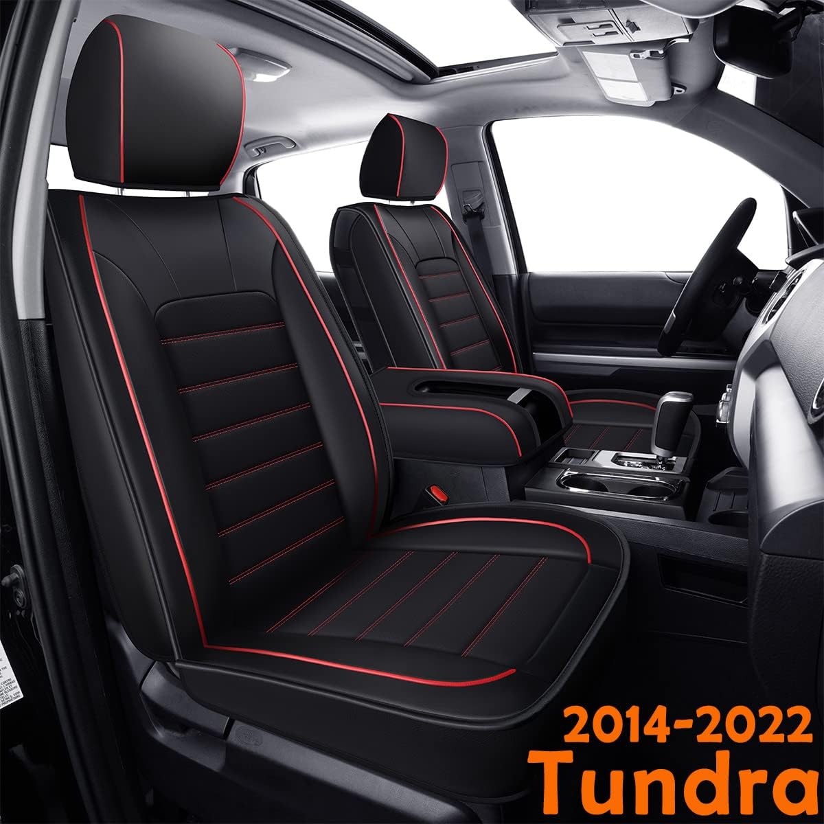 Black Front Faux Leather Seat Covers Q89671