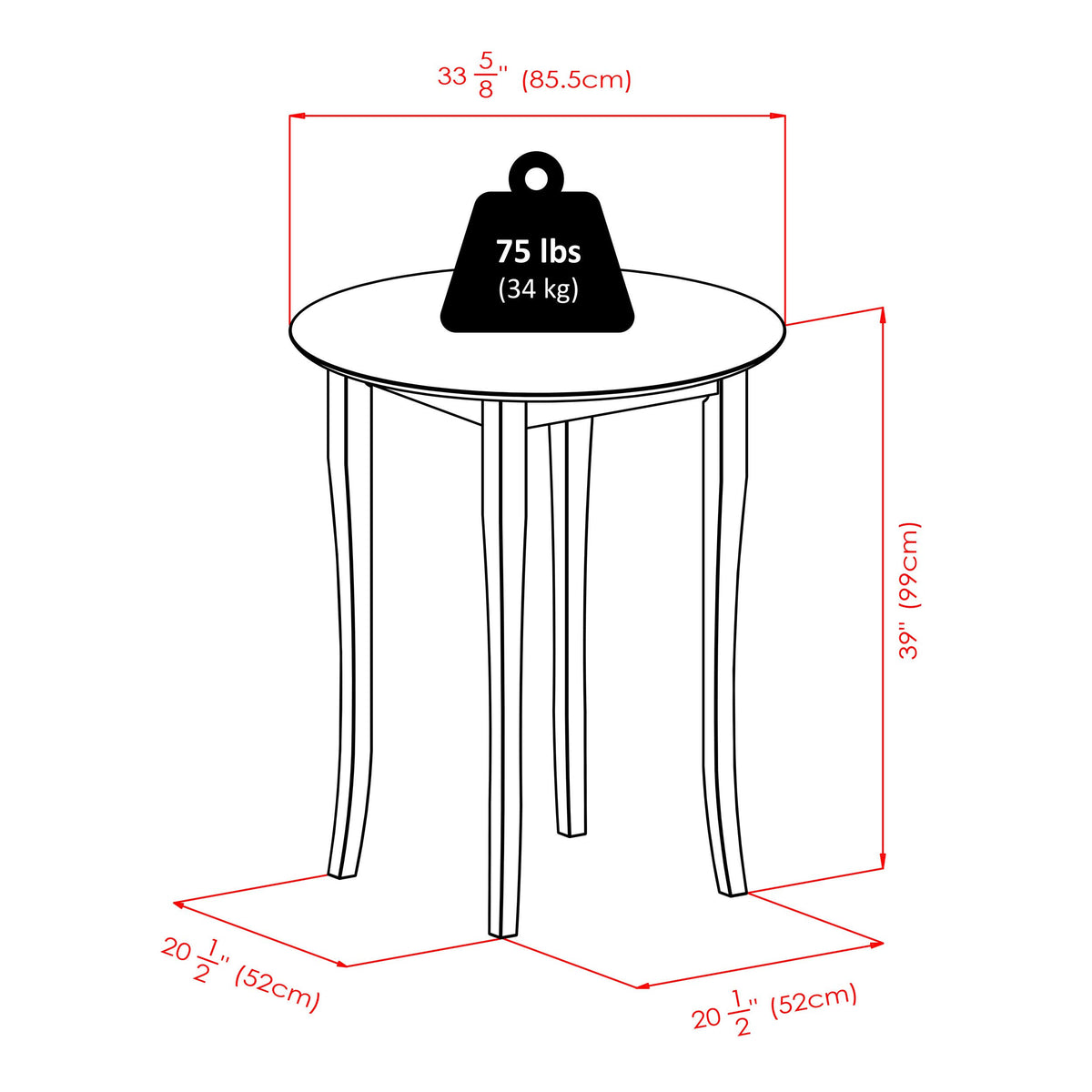 Round High Pub Table C7601