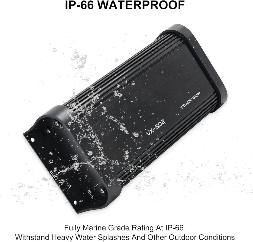 180 Watts 4 Channel Waterproof Marine Bluetooth Amplifier H4997