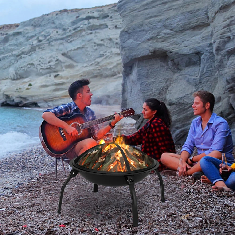 22" Wood Burning Fire Pit with Spark Guard F88438