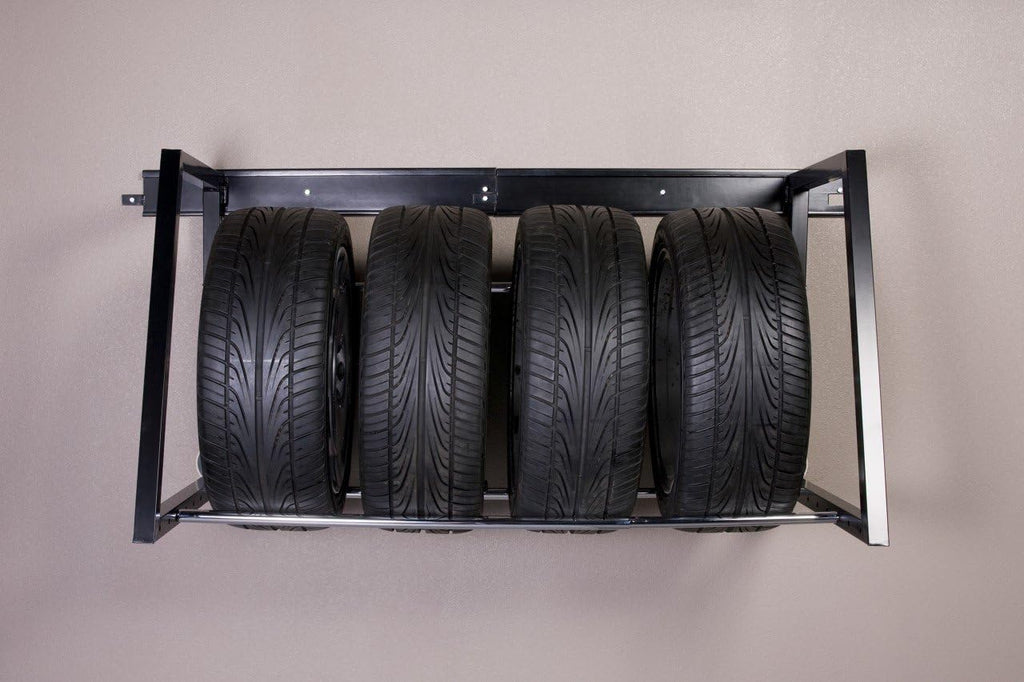 Heavy Duty Adjustable Garage Wall Tire Rack Storage, Black R53699