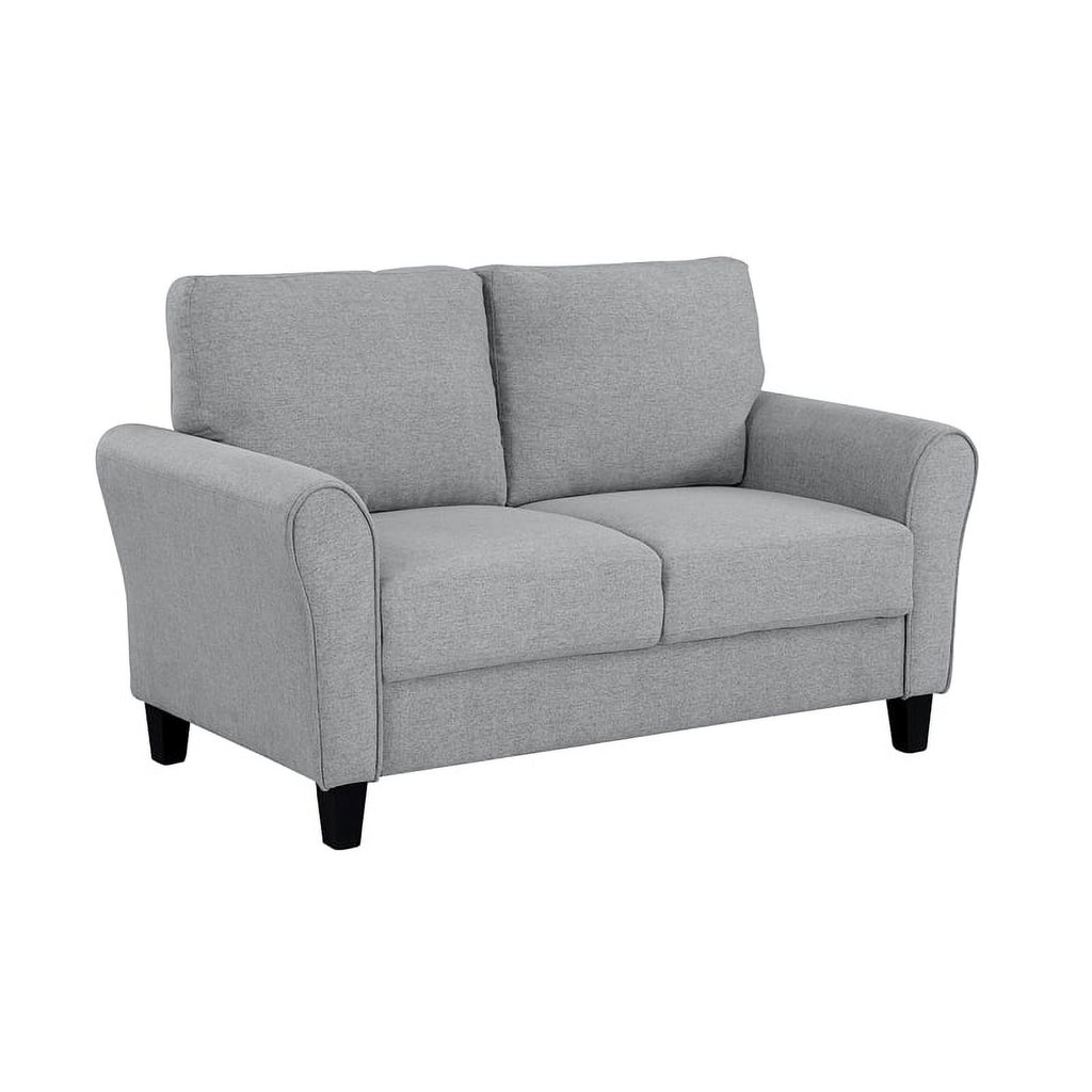 Textured Fabric 2-Piece Upholstered Sofa Set in Dark Gray I45987