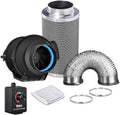 6 Inch 294 CFM Inline Fan with Variable Speed Controller Carbon Filter 25 Feet Ducting Combo X4781