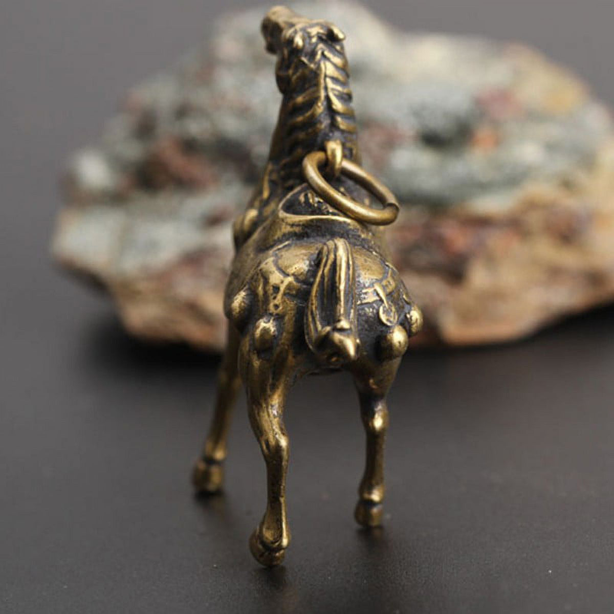 Solid Copper Race Horse Miniature Figurines Desk Decor Ornament Handmade Crafts X248411