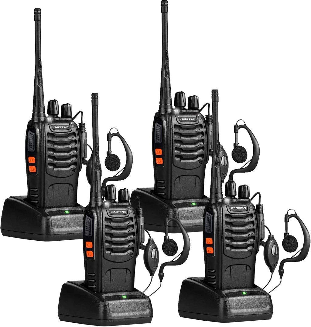UHF Handheld Rechargeable Walkie Talkies Pack of 2 with Earpiece W841907