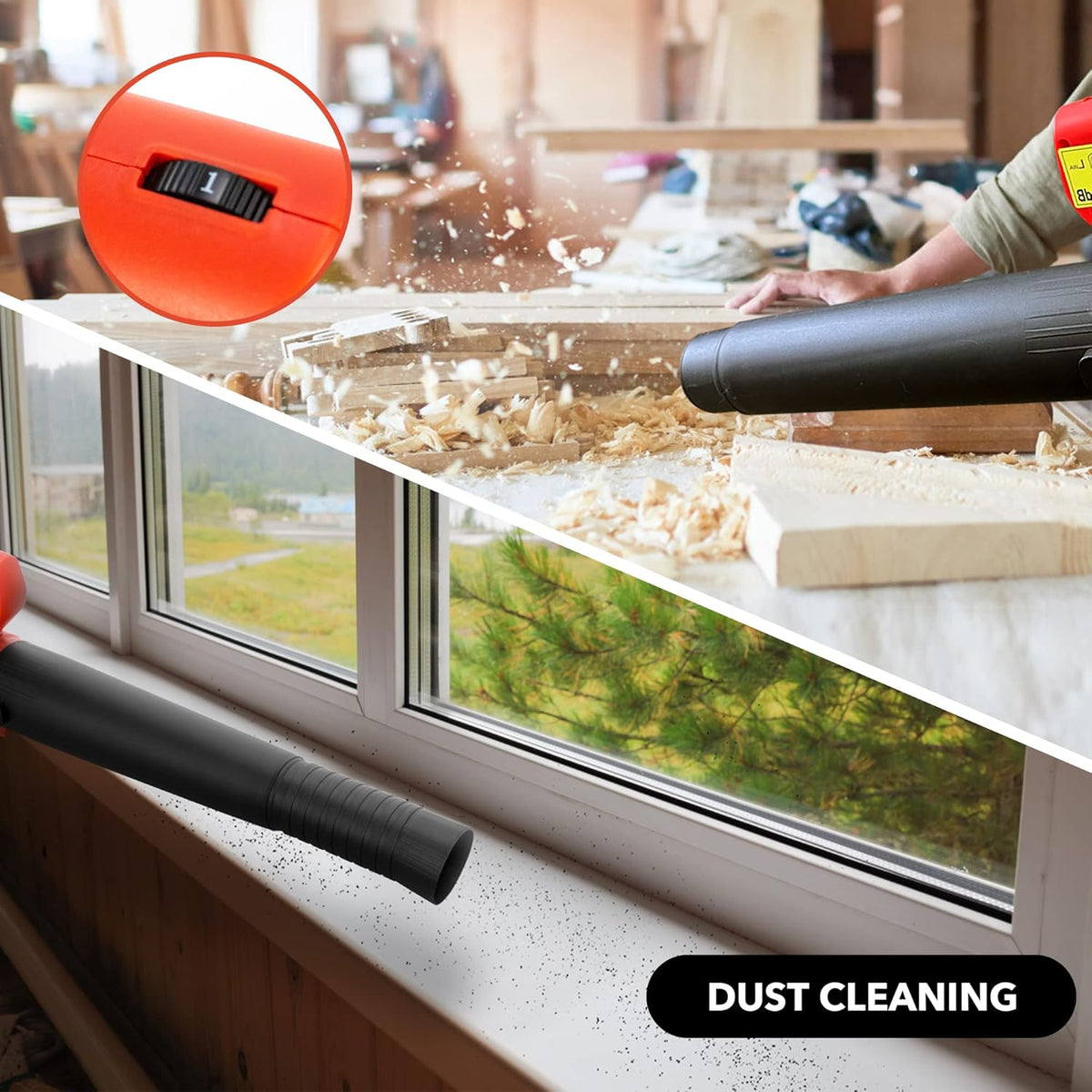 Cordless Handheld Leaf Blower 400CFM 6-Speed 150 MPH with 4.0Ah Battery & Charger Q9195