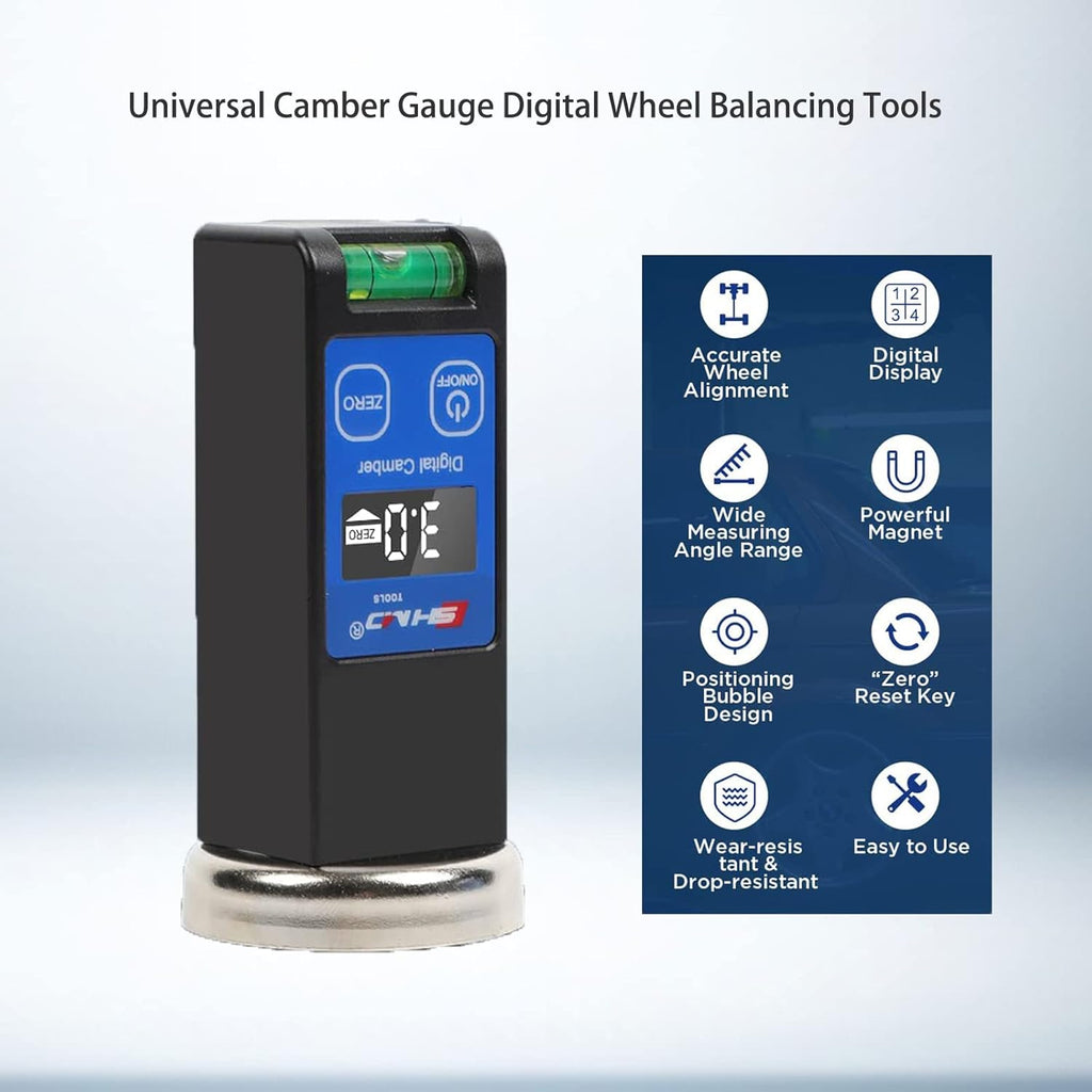Universal Magnetic Camber Gauge Digital Wheel Alignment Tool with LCD Pack of 2 O1704