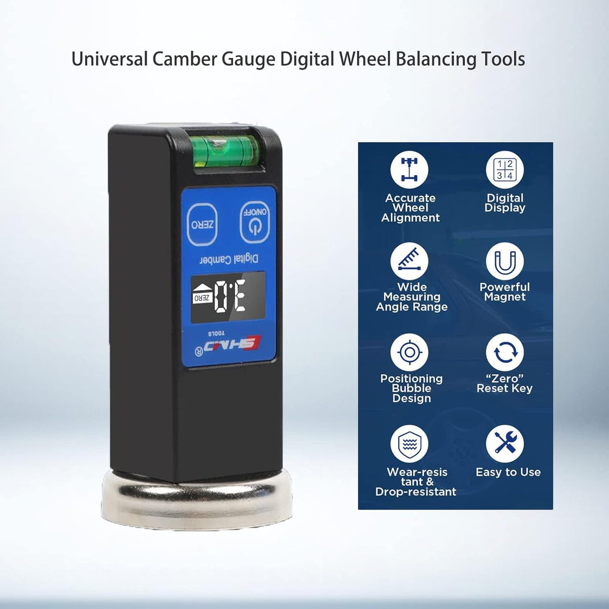 Universal Magnetic Camber Gauge Digital Wheel Alignment Tool with LCD Pack of 2 O1704