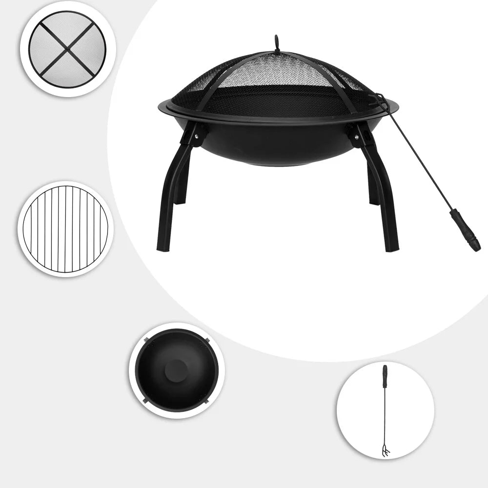22" Wood Burning Fire Pit with Spark Guard F88438