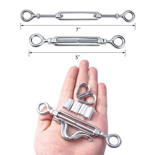 1/8 Cable Railing Kit with 200ft Wire Rope and M5 Turnbuckles R5844