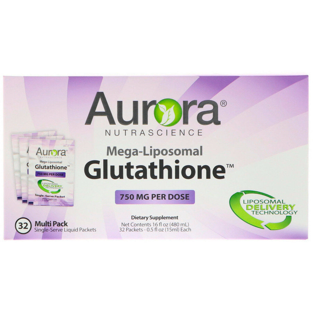 Mega-Liposomal Glutathione, 750 mg, 32 Single-Serve Liquid Packets, 0.5 fl oz Each T312