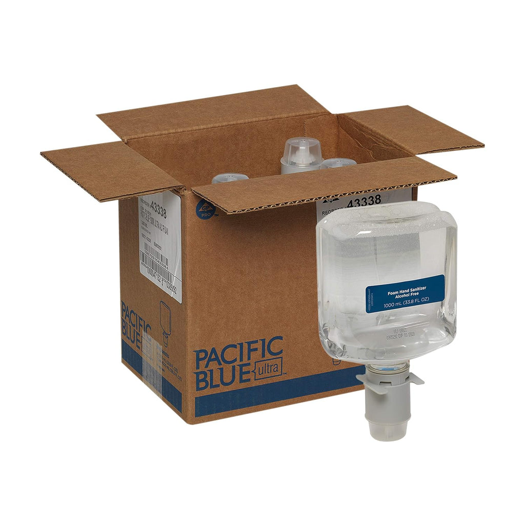 Foam Hand Sanitizer Dispenser Refill, Dye and Fragrance Free, 1,000 mL Per Bottle, 4 Bottles Per Case, Pack of 2 B162731
