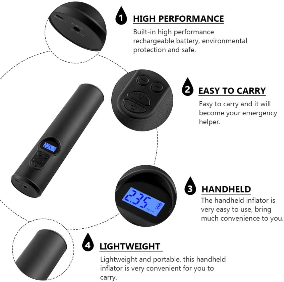 Mini Air Compressor Portable Air Inflator Tire Pump with Digital LCD LED Light M35860