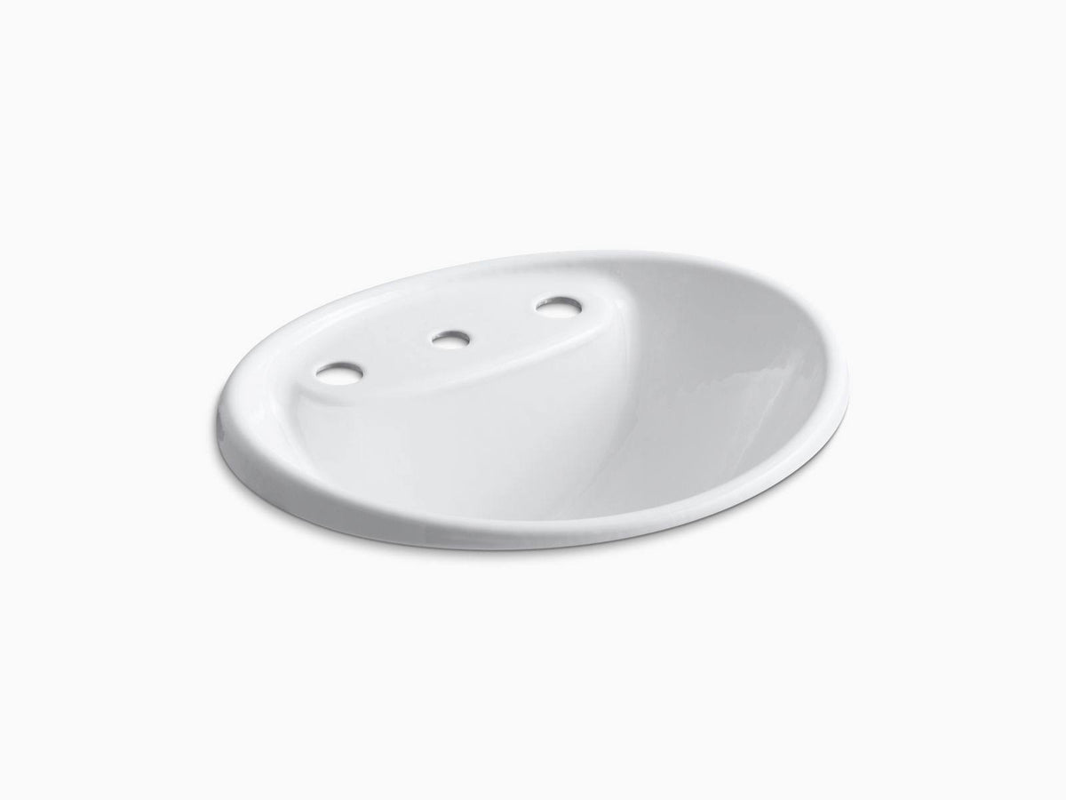 White Drop in Bathroom Sink J773
