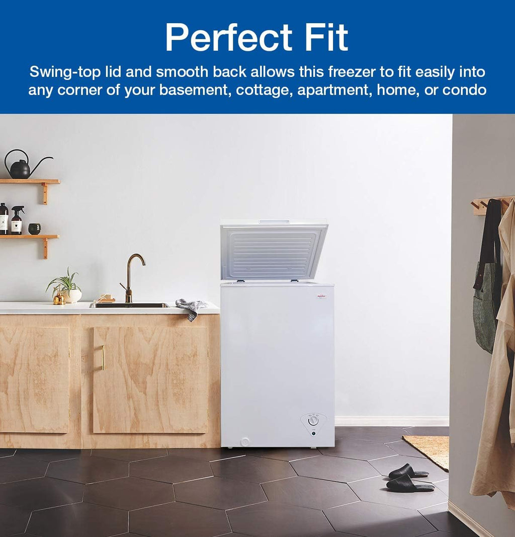 Compact Chest Freezer with Flip-Up Lid, 3.5 Cubic Feet Capacity J3812