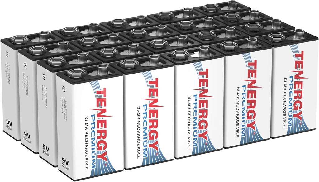 20 Pack Rechargeable 9V NiMH Square Battery J35722