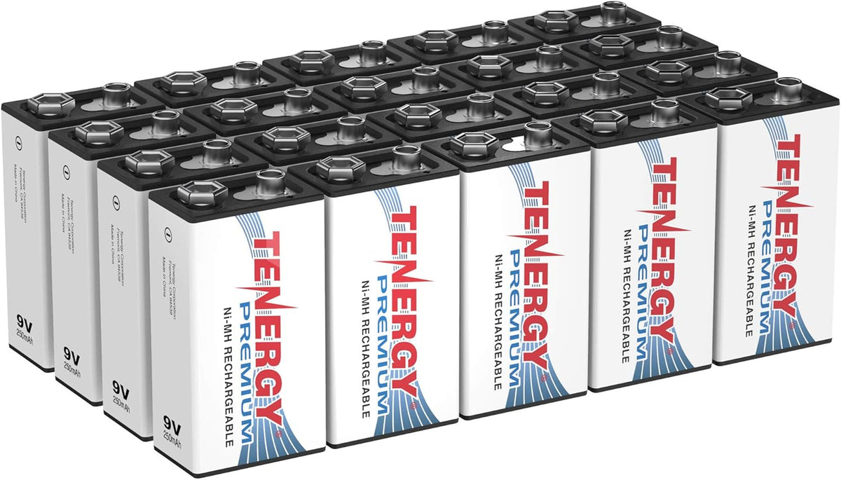 20 Pack Rechargeable 9V NiMH Square Battery J35722