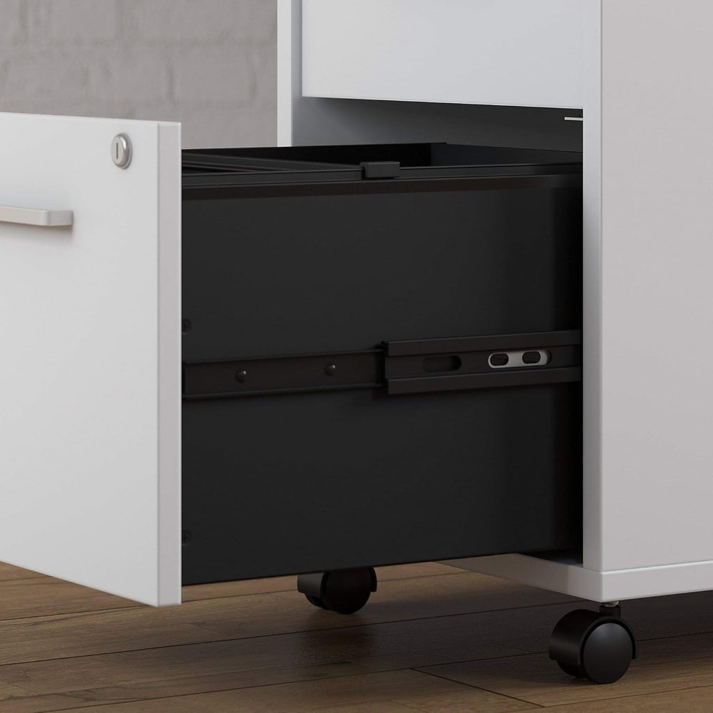 White 3 Drawer Mobile File Cabinet U56884