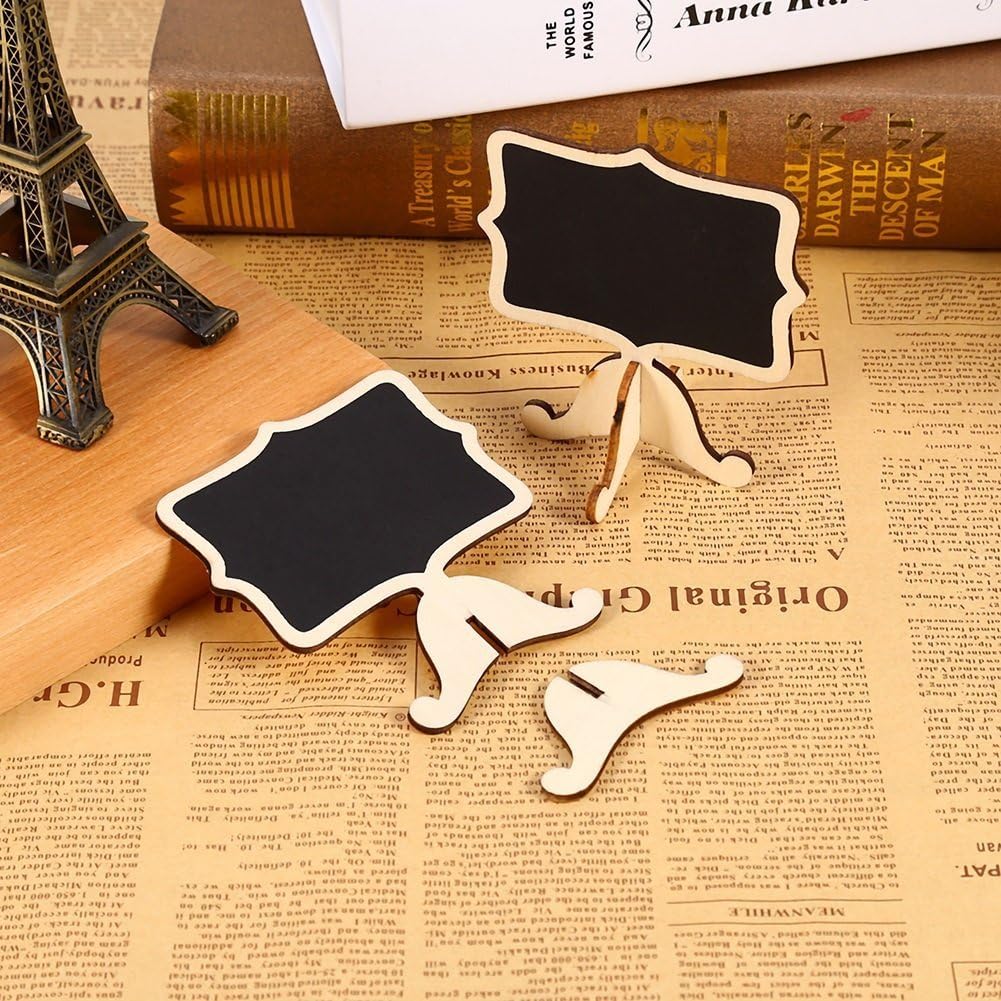 20 Pcs Wood Mini Chalkboard Signs with Easels P35563