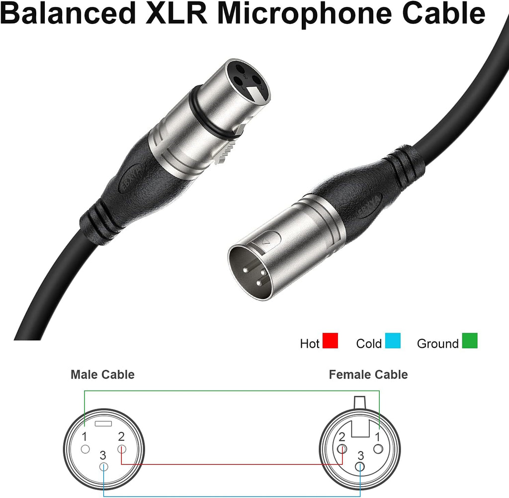 100 Ft XLR Microphone Cable, Black H451322