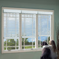 White Cordless Faux Wood Blind Y268