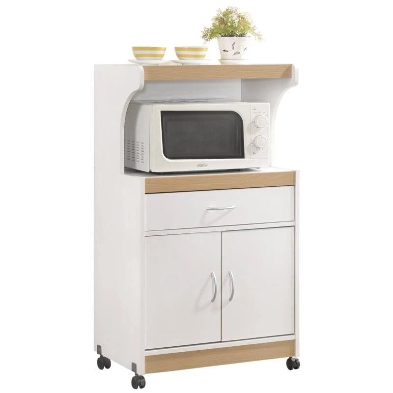 White Microwave Kitchen Cart I968995