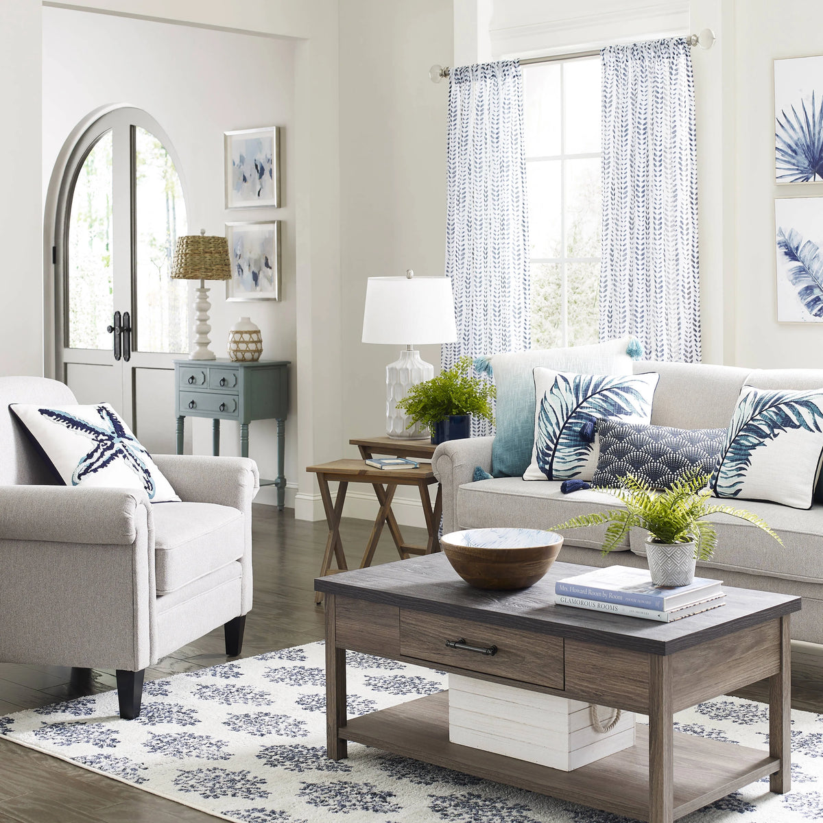 Gray Upholstered Rolled Arm Accent Armchair H42992