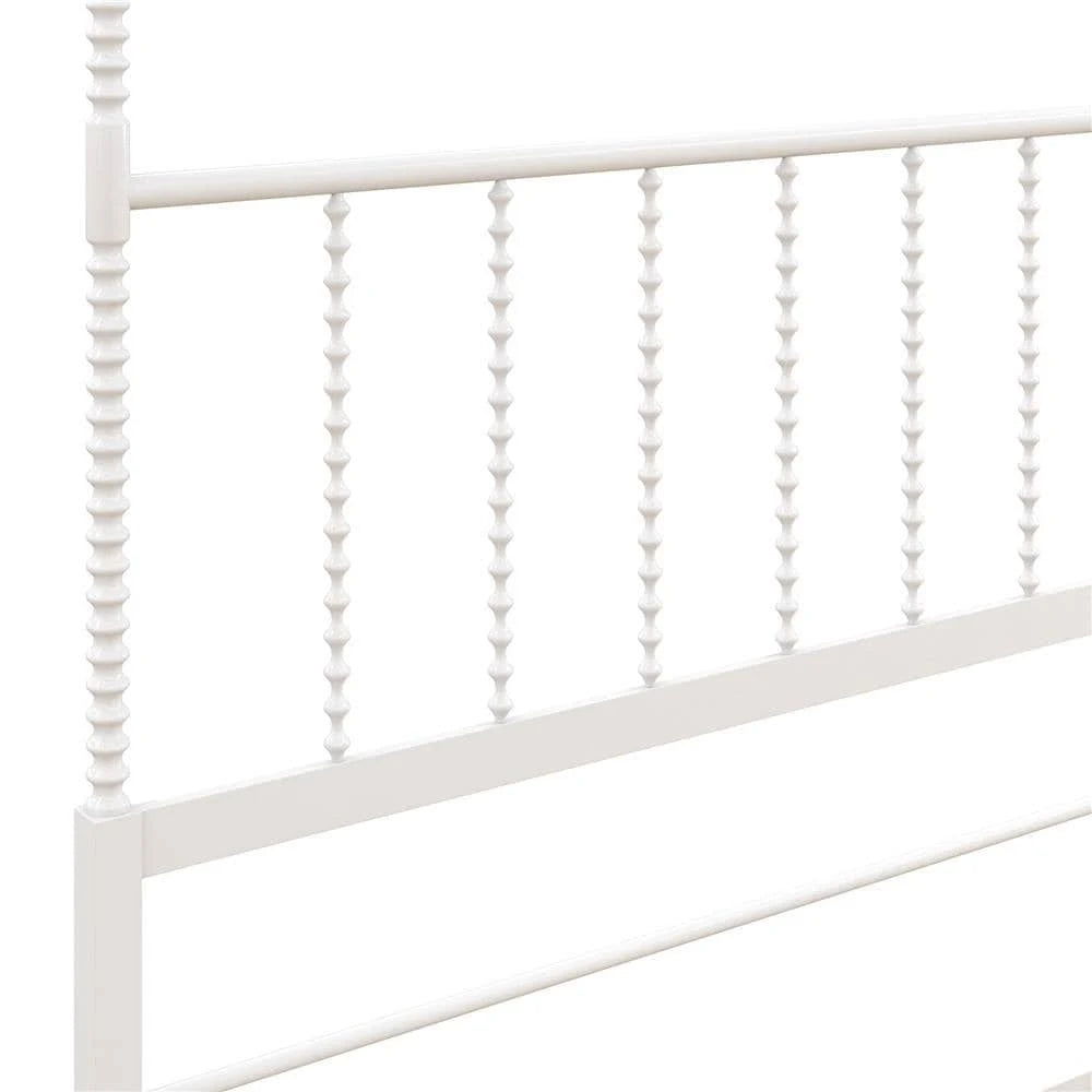 White Metal Canopy Bed Twin N8633