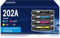 Compatible 202A Toner Cartridges 4-Pack Replacement HP 202 CF500A Color Pro MFP M281 M254 Printer Ink (Black Cyan Yellow Magenta) Pack of 2 D5522