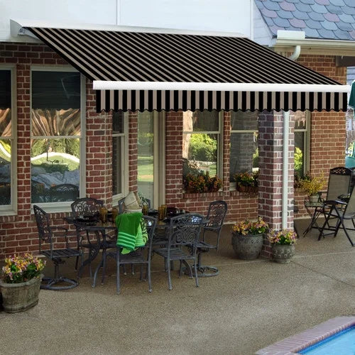 Motorized Retractable Awning with Hood Left Motor with Remote V401179