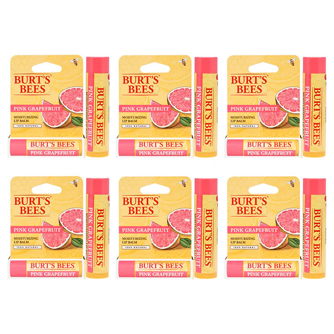 Pink Grapefruit Moisturizing Lip Balm, 0.15 oz, Pack of 6 V797